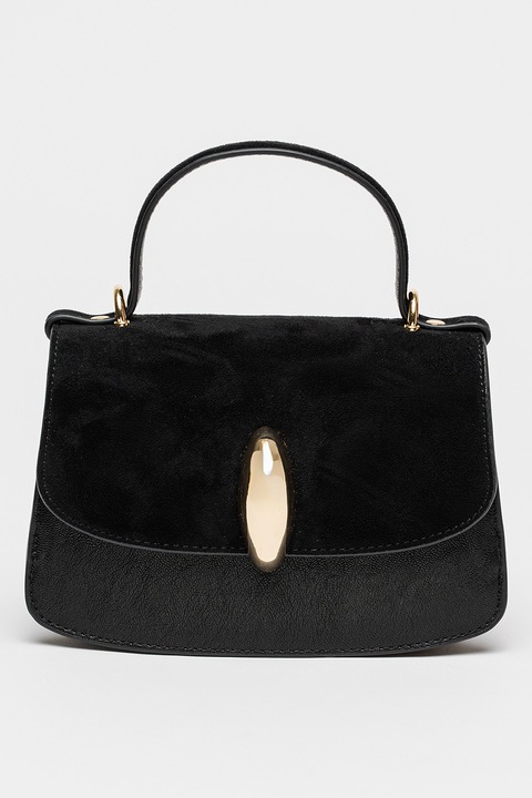 Dolce Vita, Lucia keresztpántos nyersbőr és bőr táska, Fekete