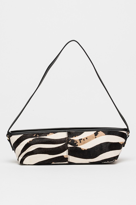 Dolce Vita, Savaii szőrmés bőr válltáska, Sötétbarna, Világosbarna, Törtfehér