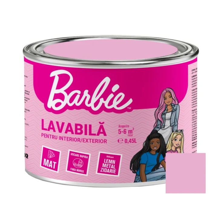 Vopsea lavabila Coral Ceramic Barbie Light Pink Chic 0,45 l
