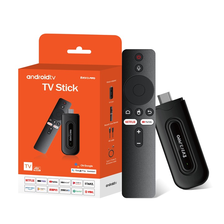 LEFFOT Android TV Box 2025, H313 4K Ultra HD Boitier TV Android 14, 2Go RAM + 16Go ROM, Boitier IP-TV Avec Télécommande Vocale, HDR10, 2.4G & 5G WiFi 6, 100M Ethernet, BT