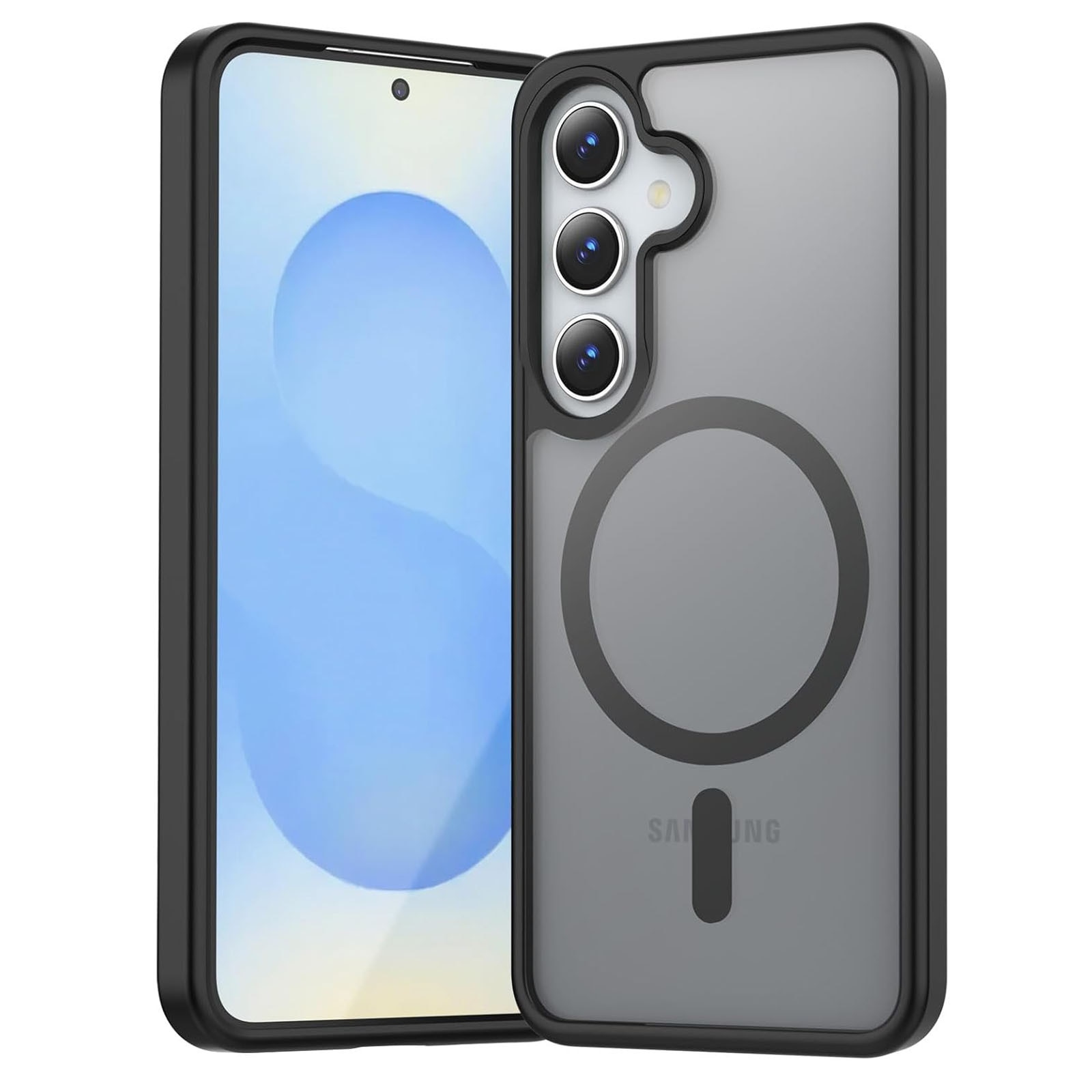 Husa compatibila cu Samsung Galaxy S25, Axroad Mall, Tehnologie MagSafe, Rezistenta la socuri, Rezistenta la impact, Pentru telefon mobil cu protectie pentru camera, Protectie colturi, TPU/PC, Negru