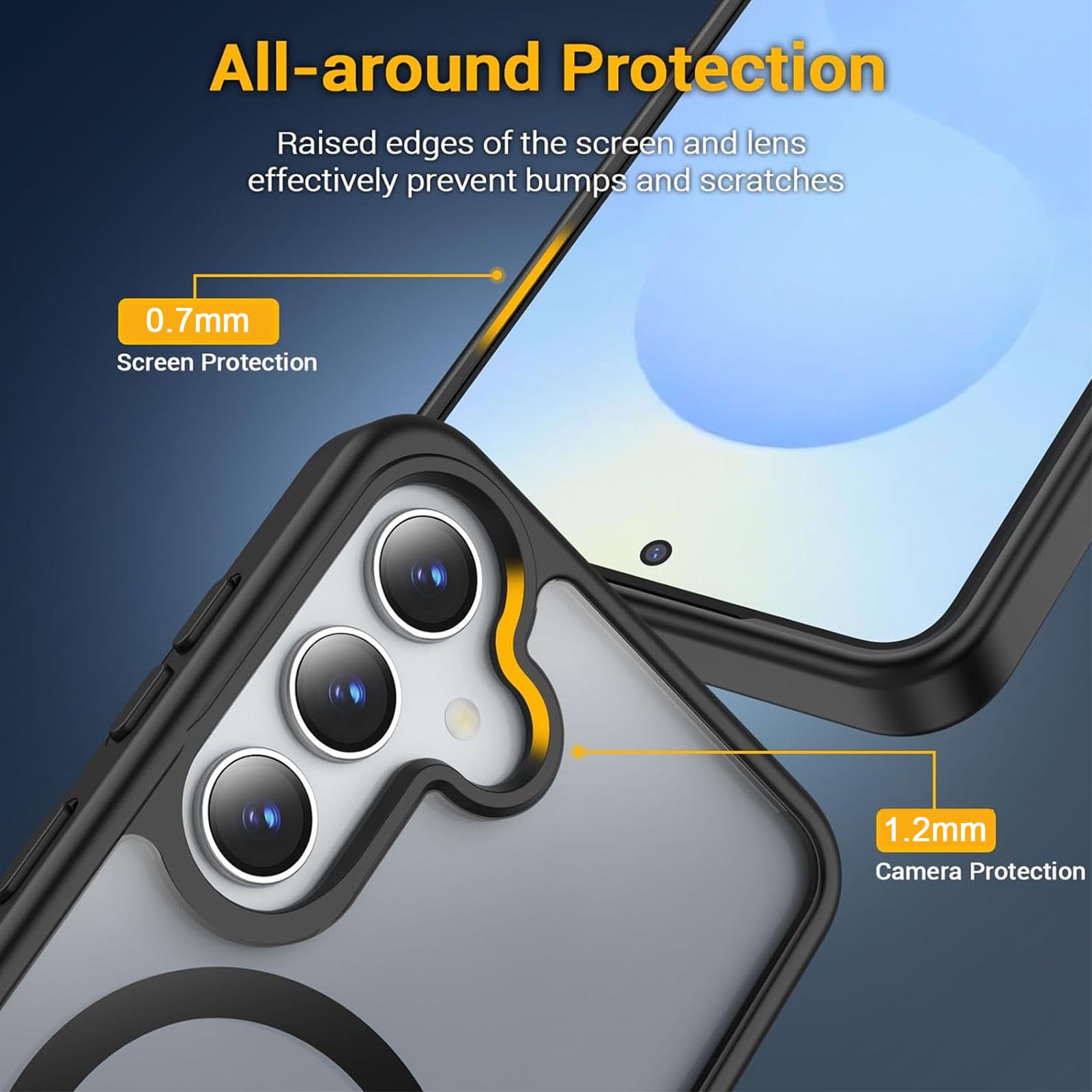 Husa compatibila cu Samsung Galaxy S25, Axroad Mall, Tehnologie MagSafe, Rezistenta la socuri, Rezistenta la impact, Pentru telefon mobil cu protectie pentru camera, Protectie colturi, TPU/PC, Negru