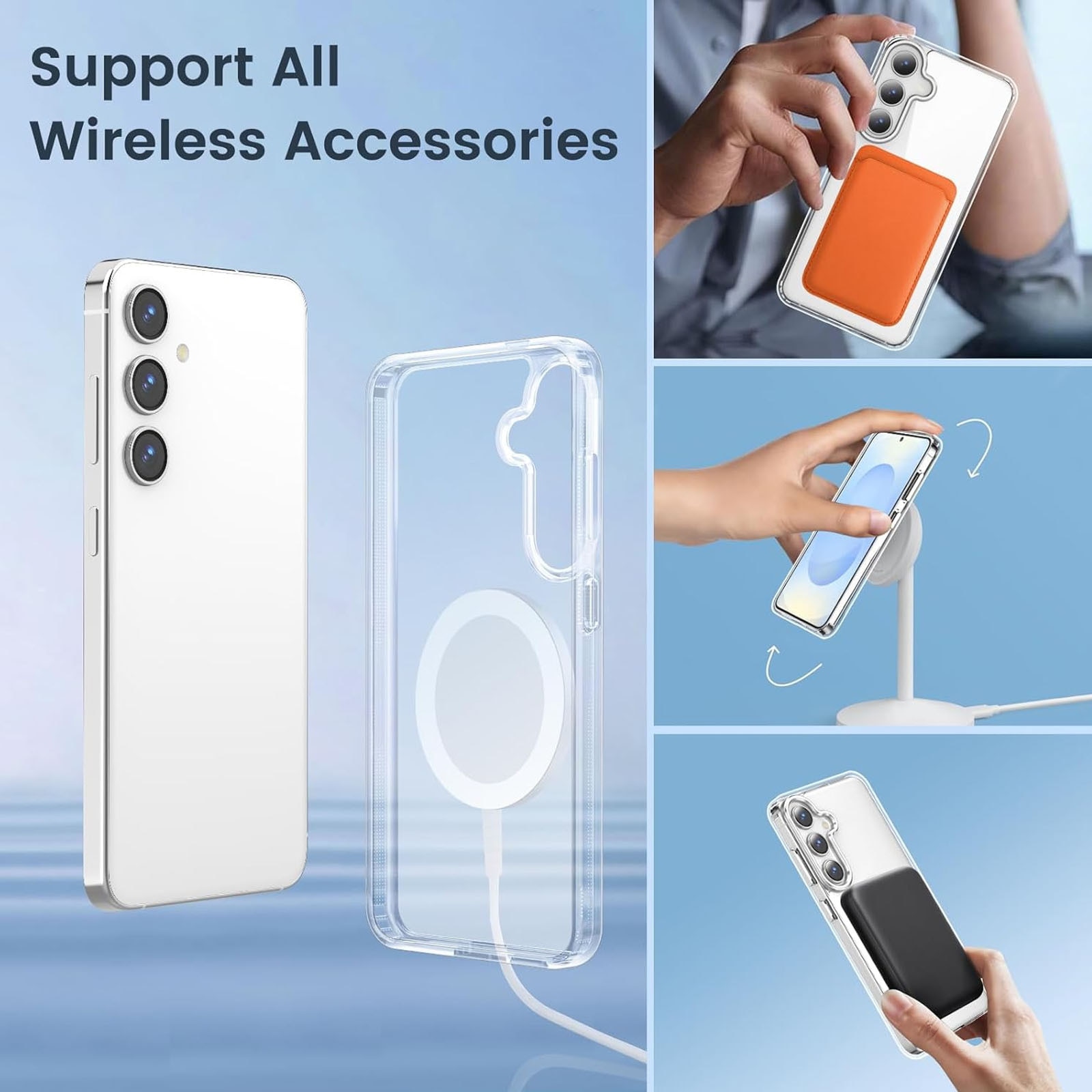 Husa compatibila cu Samsung Galaxy S25, Axroad Mall, Tehnologie MagSafe, Rezistenta la socuri, Rezistenta la impact, Pentru telefon mobil cu protectie pentru camera, Protectie colturi, TPU/PC, Transparenta