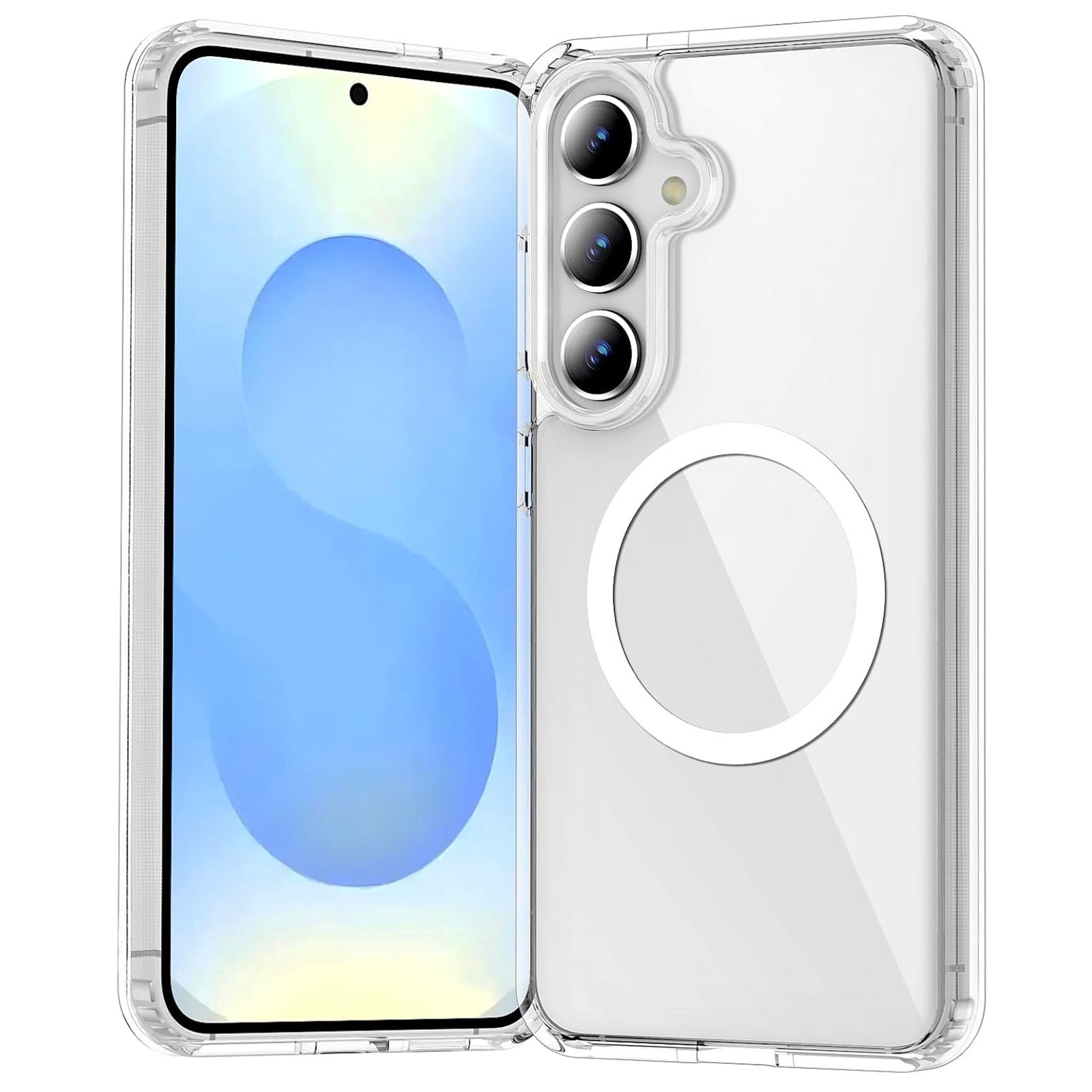Husa compatibila cu Samsung Galaxy S25, Axroad Mall, Tehnologie MagSafe, Rezistenta la socuri, Rezistenta la impact, Pentru telefon mobil cu protectie pentru camera, Protectie colturi, TPU/PC, Transparenta
