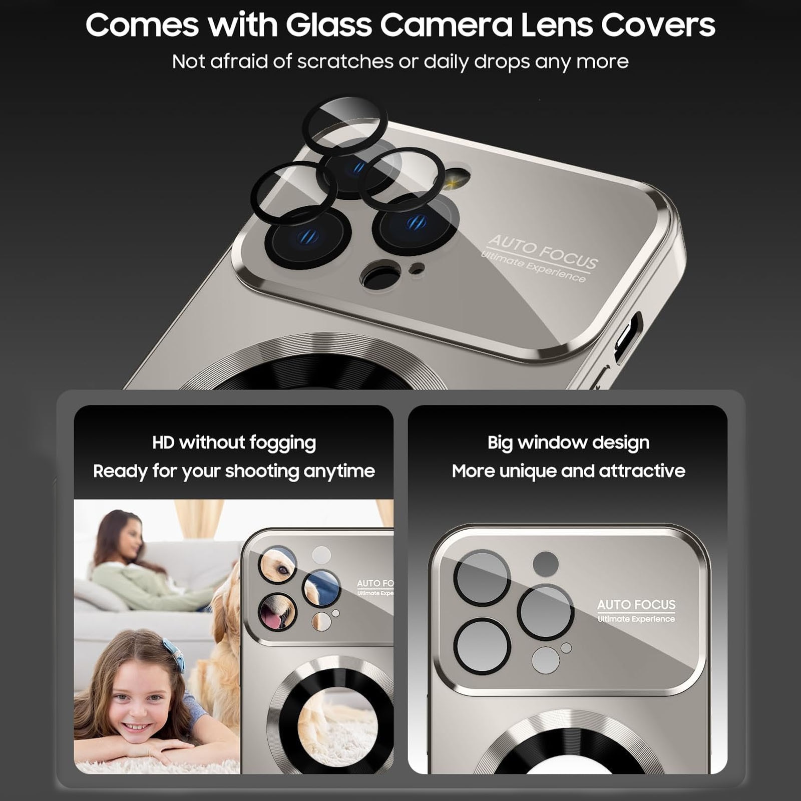 Husa pentru apple iPhone 15 promax, Axroad Mall, Husa compatibila cu Incarcare magsafe compatibila, Protectie completa camera, Rezistenta la socuri, Test de cadere de calitate militara, Placa din spate PC transparenta, Gri