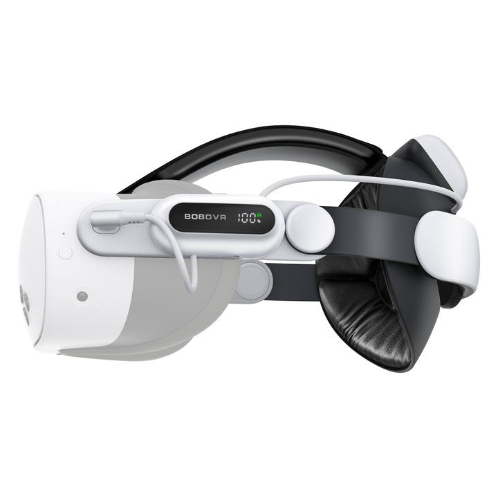 Каишка с батерия E3 Pro Съвместима с Meta Quest 3 и 3S - Удължено време за игра, Оптимизиран комфорт, Подобрено VR изживяване - Каска BOBOVR