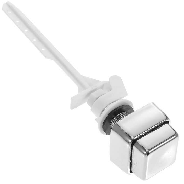 Бутон за пускане на тоалетно казанче, 4 части, Пластмаса, Сребрист, 20.50x4.50x4.50см