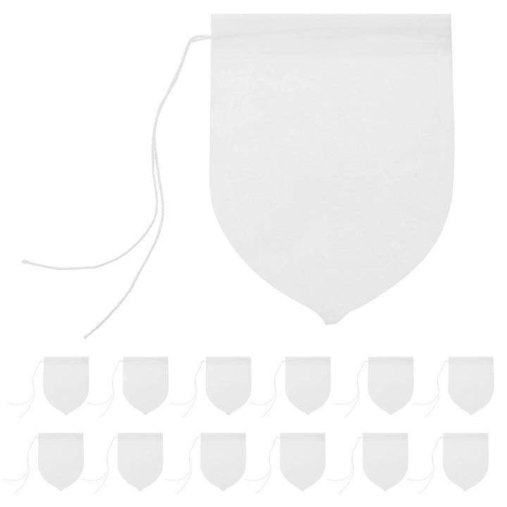 YANYXR BCS3561247 teafilter tasak, cellulóz papírból, zsinórral, fehér, 100 db, 8 x 6 cm