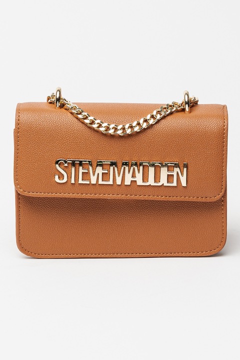Steve Madden, Stakes műbőr válltáska fémlogóval, Fahéjbarna