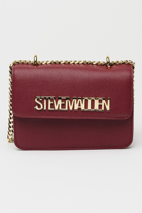 Steve Madden, Stakes műbőr válltáska fémlogóval, Bíborszín