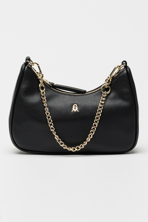 Steve Madden, Műbőr válltáska levehető kistáskával, Fekete