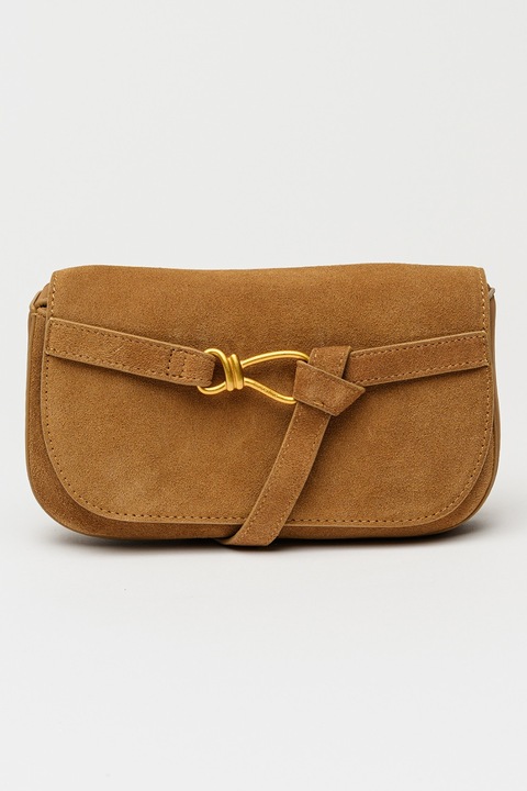 Steve Madden, Geanta crossbody de piele intoarsa Klare, Camel