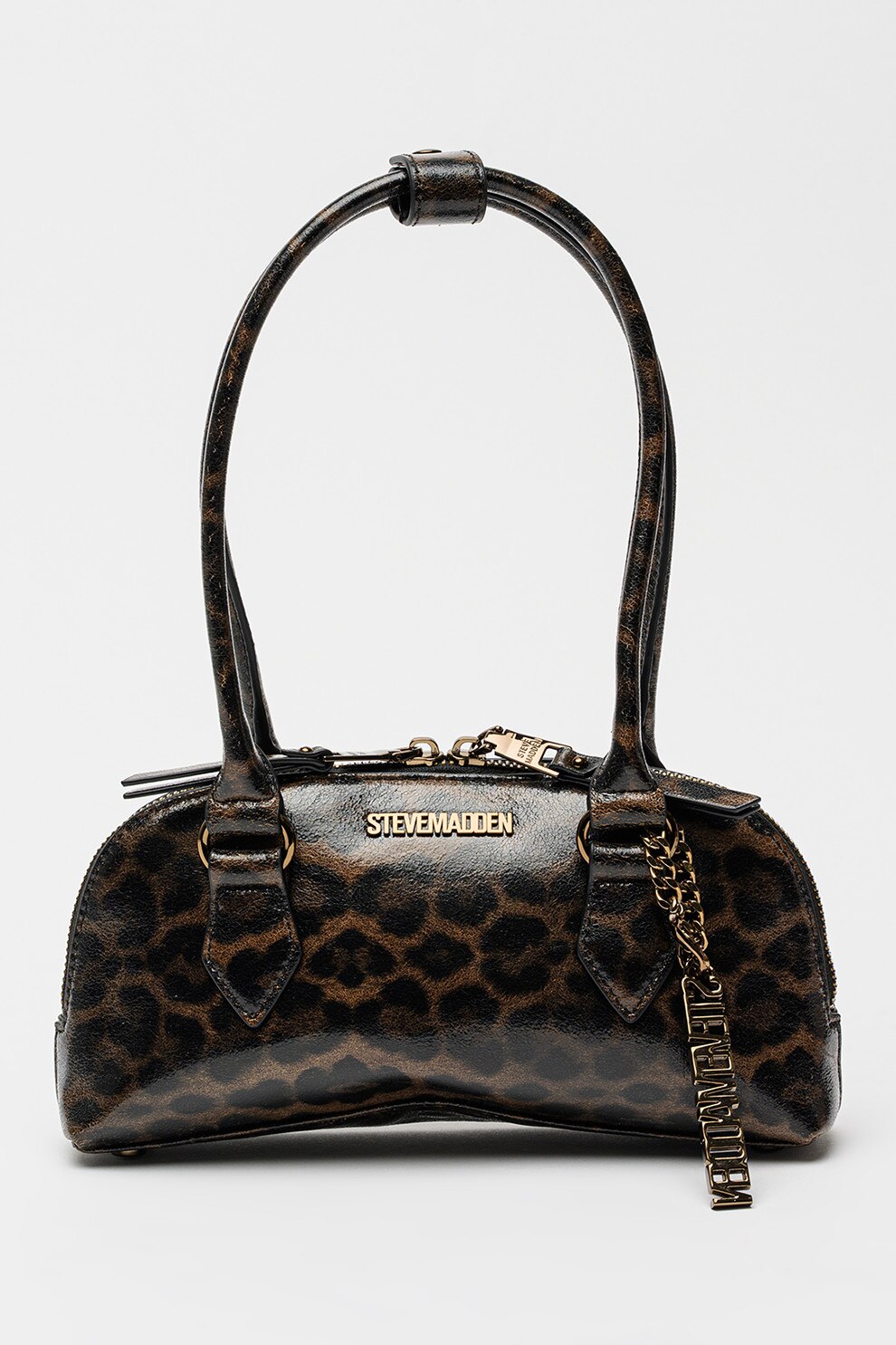 Steve Madden, Geanta de piele ecologica cu imprimeu leopard Bcurt