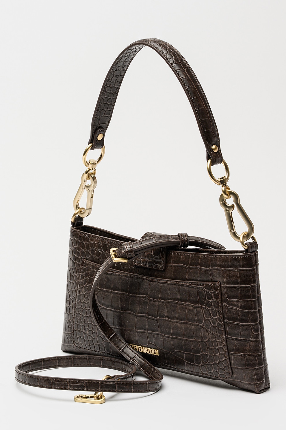 【9453 Steve Madden, Geanta crossbody de piele ecologica cu model sarpe