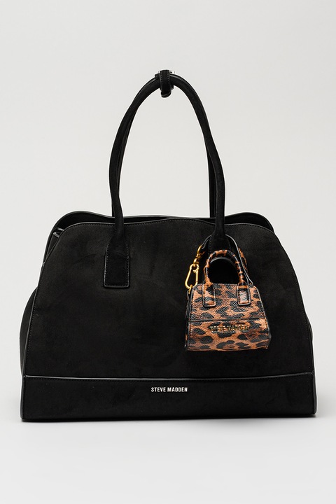 Steve Madden, Geanta shopper uni cu talisman detasabill, Negru