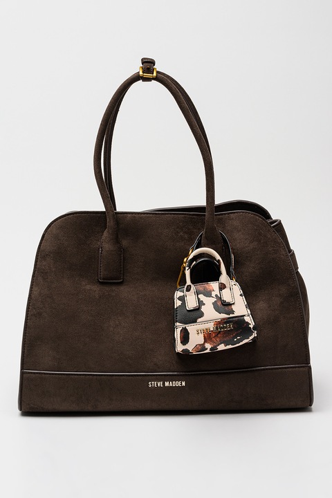 Steve Madden, Shopper fazonú táska levehető kiegészítővel, Sötétbarna