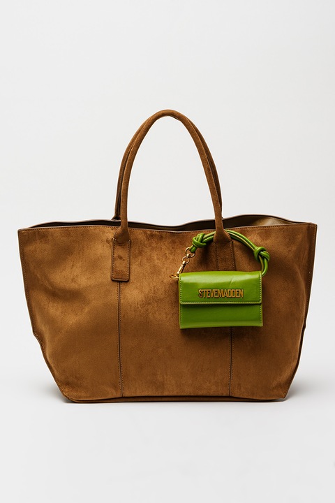 Steve Madden, Geanta tote cu detaliu talisman, Maro scortisoara, Verde masliniu