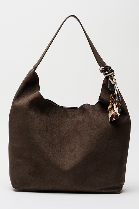 Steve Madden, Shopper fazonú táska kiegészítővel, Sötétbarna