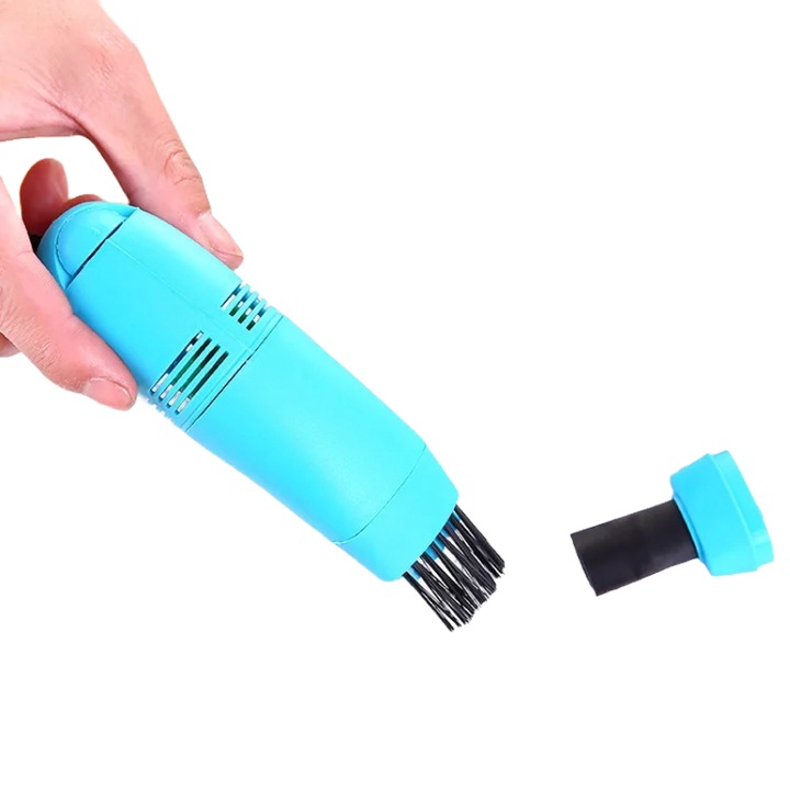 Dalimag Mini USB hordozható porszívó, billentyűzet és laptop ház tisztító kefével, praktikus eszköz, világoskék