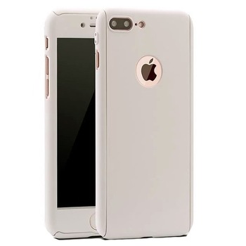 Husa Full Cover 360° (fata + spate + geam sticla) pentru Apple iPhone 8 Plus, argintiu Husa Full Cover 360° (fata + spate + geam sticla) pentru Apple iPhone 8 Plus, argintiu