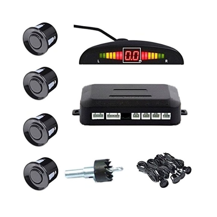 Set 4 senzori parcare Display LED Graf, fi22, cu minimonitor, 01562 Amio