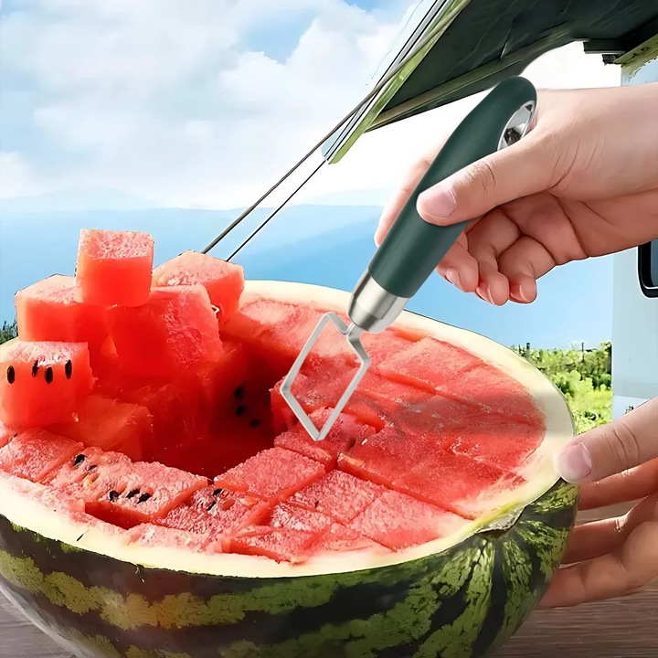 2 darabos dinnyevágó készlet, rozsdamentes acél, ergonomikus fogantyúk