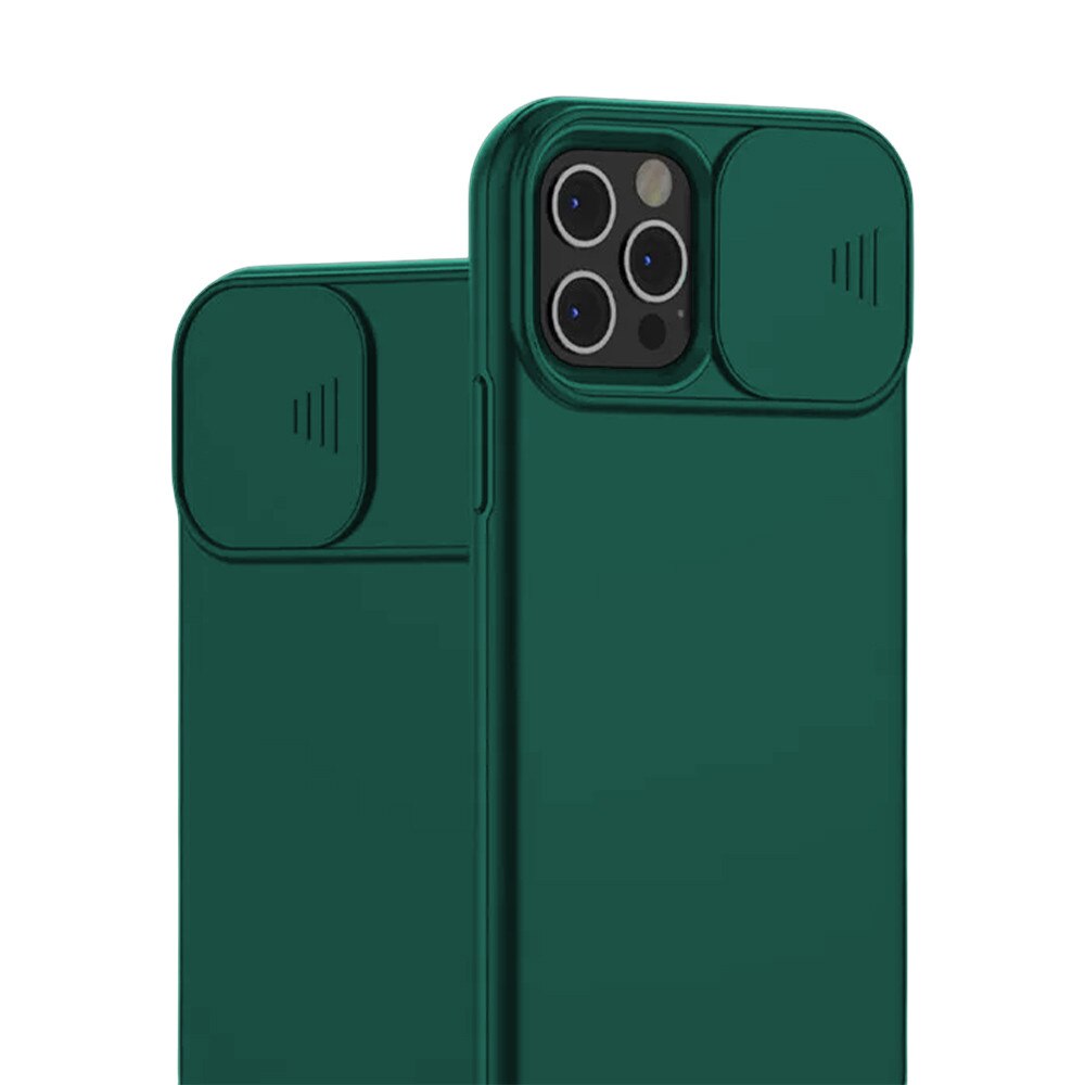Husa din Silicon Capac Glisant pentru Xiaomi Redmi 10, Confidentialitate, Acoperire si Protectie Camera, Rezistenta, Verde