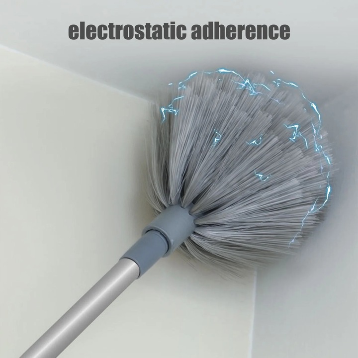 Matura YANYXR cu tija telescopica inox, microfibra, 230x20cm, gri