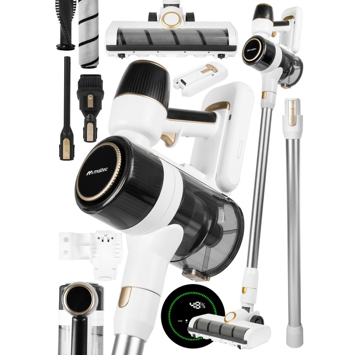 Aspirator vertical MalTec TURBOCYCLONE PRO1000, 30KPA, capacitate 600ml, iluminare LED, set accesorii