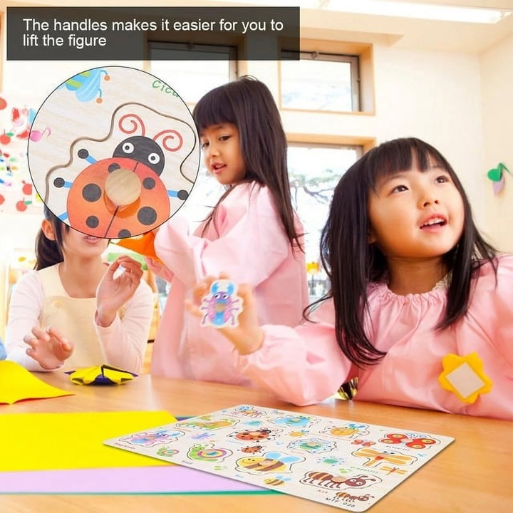 Puzzle din lemn pentru copii 1-3 ani, set de 1, fructe, educativ