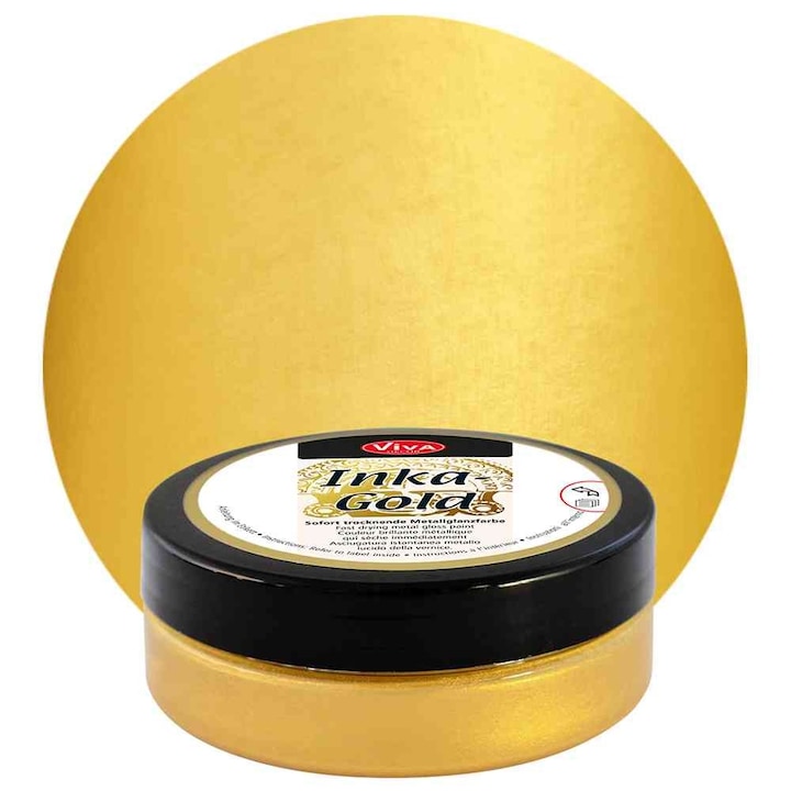 Vopsea metalica tip ceara Inka-Gold, VIVA DECOR, 62.5g Galben auriu
