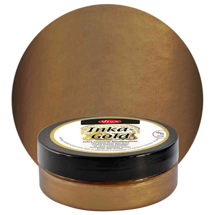 Vopsea metalica tip ceara Inka-Gold, VIVA DECOR, 62.5g Maro brun