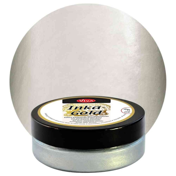 Vopsea metalica tip ceara Inka-Gold, VIVA DECOR, 62.5g Argintiu silver