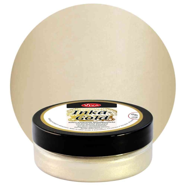 Vopsea metalica tip ceara Inka-Gold, VIVA DECOR, 62.5g Galben argintiu