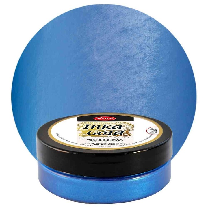 Vopsea metalica tip ceara Inka-Gold, VIVA DECOR, 62.5g Albastru otel