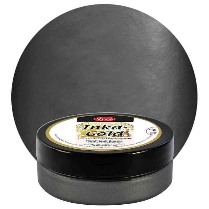 Vopsea metalica tip ceara Inka-Gold, VIVA DECOR, 62.5g Gri grafit