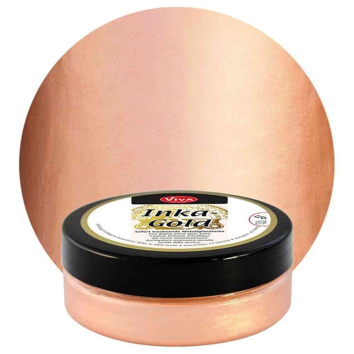 Vopsea metalica tip ceara Inka-Gold, VIVA DECOR, 62.5g Crem miez de piersica