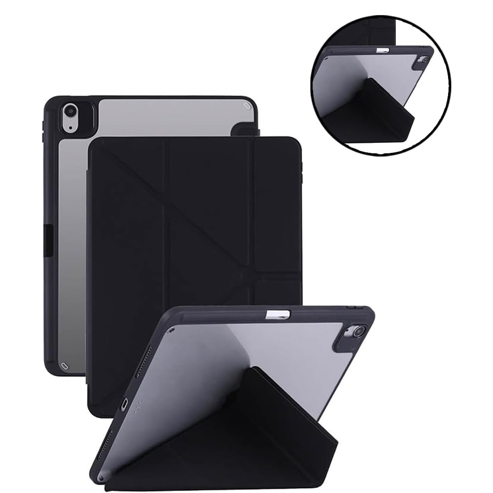 Husa pentru tableta, Pliere in Y，Cu suport pentru pix, Compatibil cu iPad Air 4/5/6/7, iPad Pro 11" (2018/2020/2021/2022), 10, 9 inci, 11 inci，Rotire 360 °, Negru