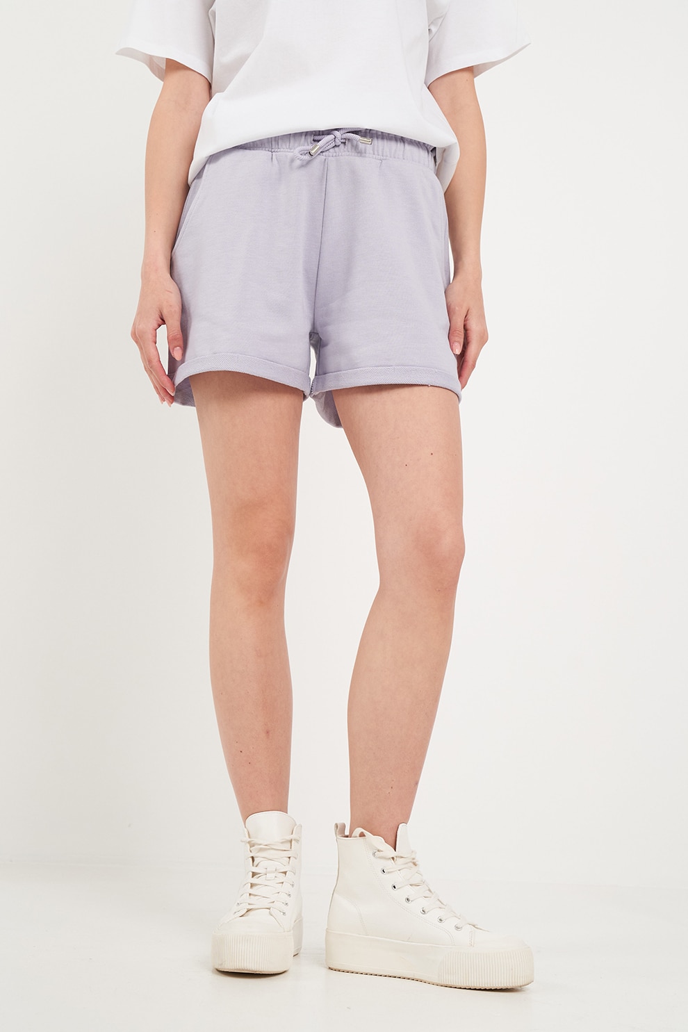 Lee Cooper, Pantaloni scurti de trening cu buzunare oblice, Liliac prafuit, S