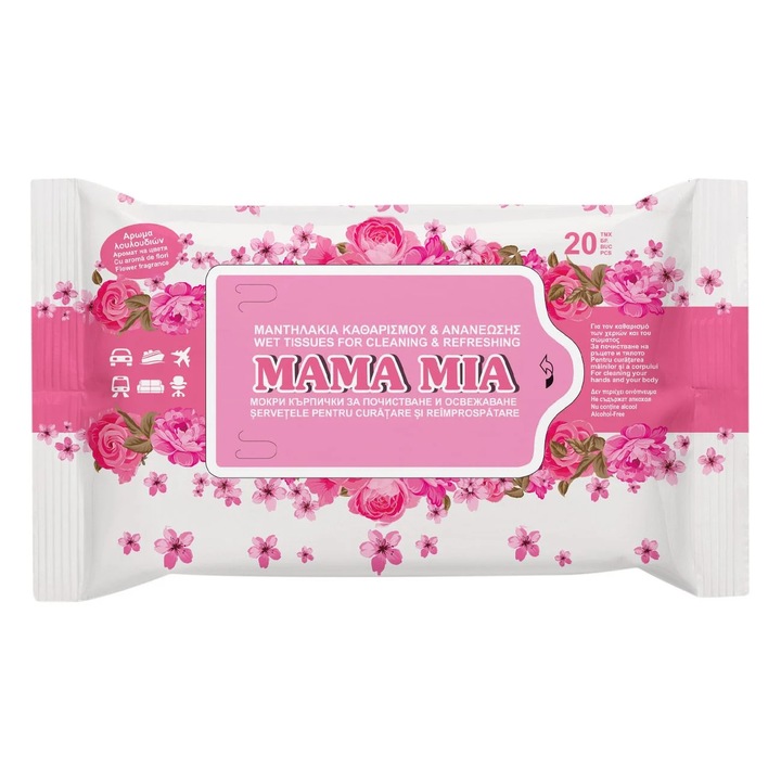 Servetele umede mama mia cu aroma de flori - 20buc