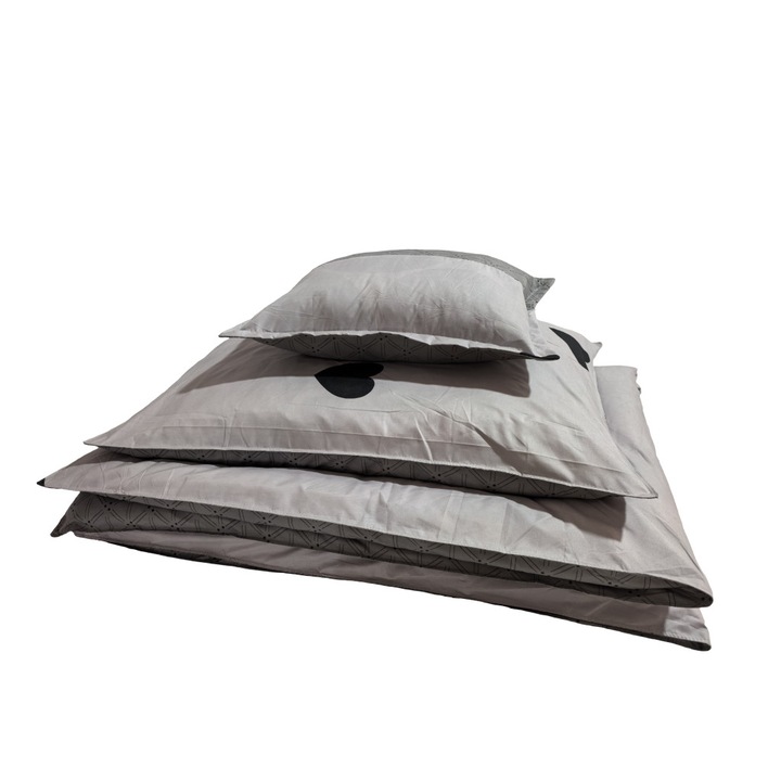 Ágyneműhuzat garnitúra 3 részes, paplanhuzat méret 140x200cm, 1 személyes, fekete/fehér mintás