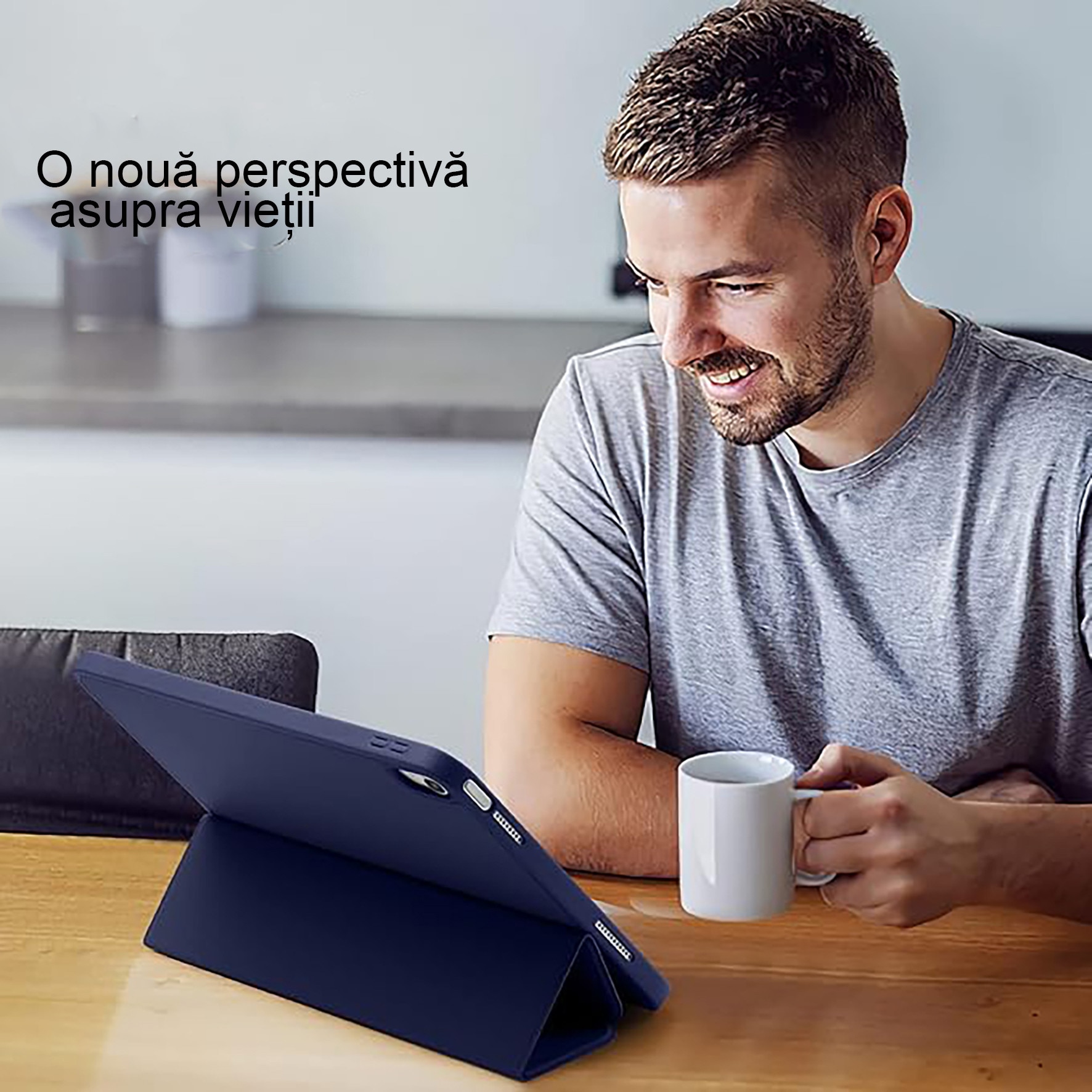 Husa protectie tableta, Yulinland®, Compatibila cu iPad 7/8/9 10.2", iPad 10.2 2019 2020 2021 Husa pentru iPad a 7-a generatie pentru tableta cu suport pentru creion, Bleumarin