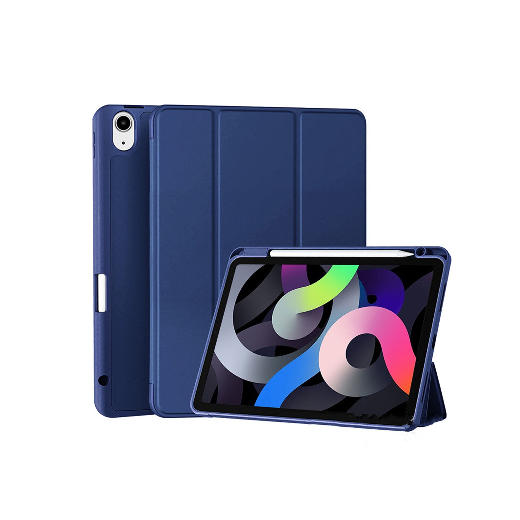 Husa protectie tableta, Yulinland®, Compatibila cu iPad 7/8/9 10.2", iPad 10.2 2019 2020 2021 Husa pentru iPad a 7-a generatie pentru tableta cu suport pentru creion, Bleumarin