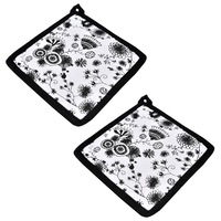 suport recipientevase firbinti bumbac colectia miss blackbirdy suport pentru oale cratite tigai albnegru flori 20 x 20 cm imagen 5_0_
0