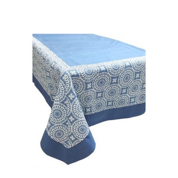 Fata de masa, Rosensis HOME, 100 x 100 cm, culoare albastra cu imprimeu abstract Fata de masa, Rosensis HOME, 100 x 100 cm, culoare albastra cu imprimeu abstract