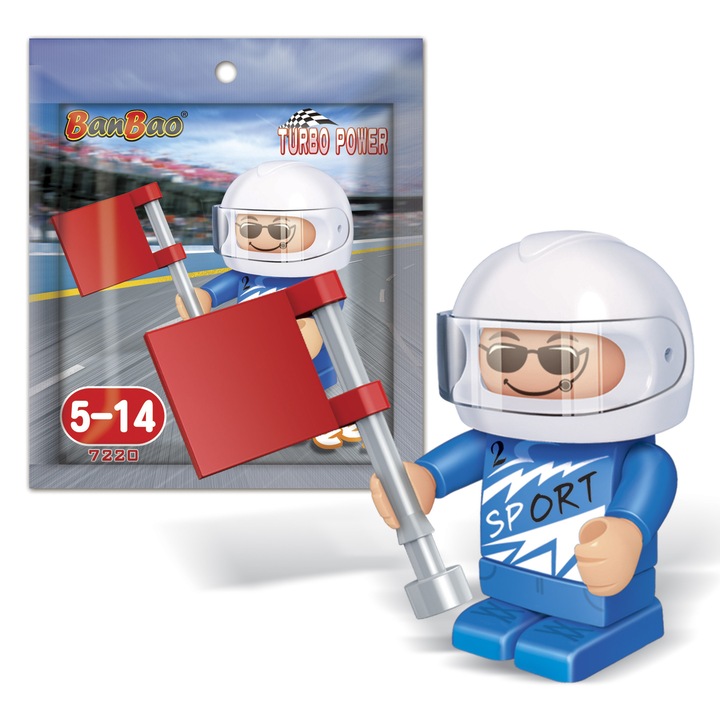 Minifigurina pentru set de constructie, BanBao, Piloti de curse