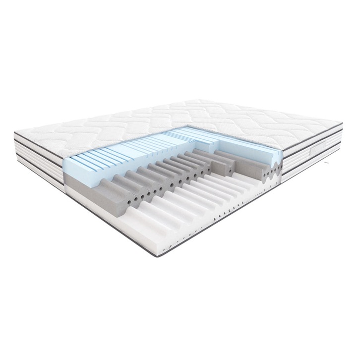 Saltea din spuma HR Hilding Modern 160x200x24 cm cu husa Cashmere, 7 zone, ferma/extra ferma