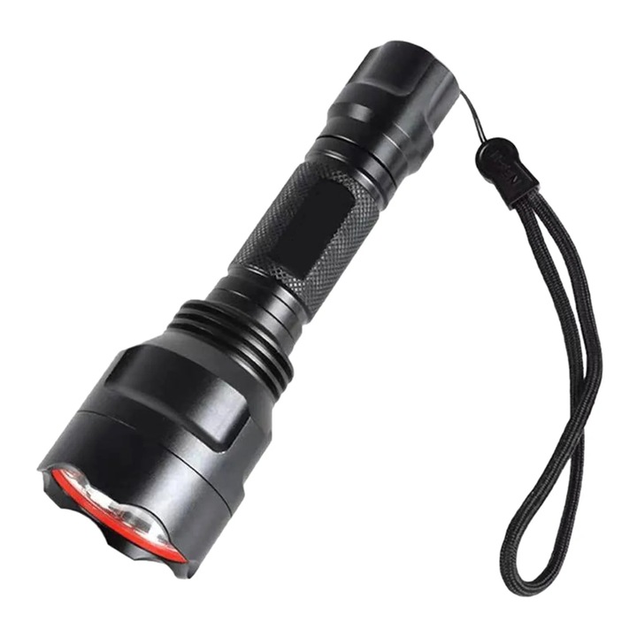 Teleszkópos LED lámpa, alumínium, fekete, 4.5x14.2cm, 800 lumen, IPX6, 5500mAh