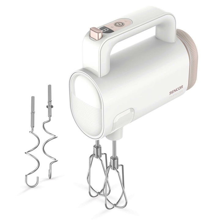 Sencor SHM 9130WH Безжичен ръчен миксер, 20 цикъла на смесване с едно зареждане, 11.1 V / 2000 mAh литиево-йонна батерия, 8 скорости, бял