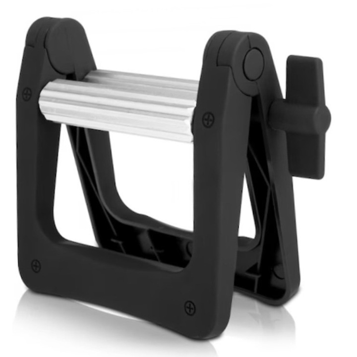 Dispenser pasta de dinti, Negru, Plastic, frizerie, Portabil, poate fi desfasurat la 180 de grade, usor de curatat si pastrat curat, Maner rotativ, confortabil si rafinat, potrivit pentru tinerea mainii